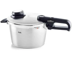 Fissler Vitavit Premium greitpuodis (4,5 l, skersmuo 22 cm) nerūdijančio plieno greitpuodis, 4 gaminimo lygiai, su įdėklu - indukcinis