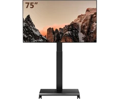 Laikiklis Fitueyes tv stovas su ratukais 32-75 colių plazminiams / lcd / led televizoriams, grindų stovas su ratukais, reguliuojamo aukščio, pasukamas ±30°, pakreipiamas 10° iki 40 kg, vesa 600 x 400 mm (juodas)