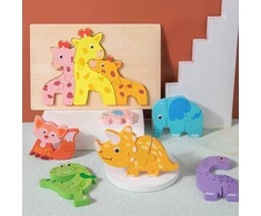 Fizdoqg 4 medinių dėlionių rinkinys vaikams nuo 1 2 3 metų, montessori medinė dėlionė vaikams, medinė dėlionė berniukams mergaitėms, lavinamasis žaislas, edukacinė dovana