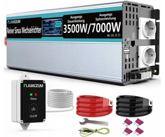 Flamezum 3500w įtampos keitiklis/inverteris dc 24v ac 230v lcd nuotolinio valdymo pultas usb