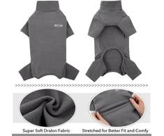 Fleece kačių megztinis, kačių paltas, minkšti ir šilti žieminiai drabužiai, kačių pižama, kombinezonas, golfas, paltai šaltam orui, rudeniui ir žiemai, drabužiai kačiukams (pilka, l)