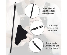 Fleitos valymo rinkinys, fleitos valymo strypas ir šluostė, fleitos valymo lazdelė, fleitos valymo strypas su šluoste, fleitos priežiūros įrankiai piccolo fleitoms, pučiamųjų instrumentų rinkinys, 2 vnt.