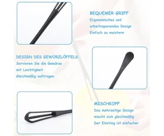 Flexnova 6 mini šluotelių rinkinys puodeliams, maža šluotelė, mini plastikinė, nešiojama mini šluotelė, 2 viename šluotelė, prieskonių šaukštas, maišymo šaukštas skirtas gaminti, maišyti, plakti kiaušinius, maišyti