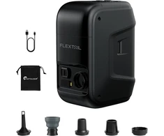 Flextailgear Max valties pompa, elektrinė pripučiamos valties pompa, akumuliatorinė oro pompa, 12 Kpa slėgis pripučiant ir pučiant, led ekranas, pripučiamos valtys, plaukimo ratai, vandens sportas