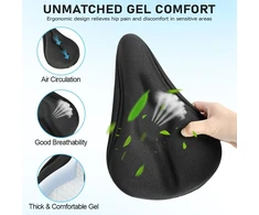 Flintronic gelinis balnelio užvalkalas dviračio sėdynei, ergonomiškas gelinis balnelio užvalkalas, vandeniui atsparus dviračio balnelio užvalkalas, skirtas vyrams ir moterims, minkštas ir patogus, su apsauga nuo lietaus - 28 x 18 cm