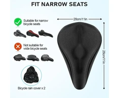 Flintronic gelinis balnelio užvalkalas dviračio sėdynei, ergonomiškas gelinis balnelio užvalkalas, vandeniui atsparus dviračio balnelio užvalkalas, skirtas vyrams ir moterims, minkštas ir patogus, su apsauga nuo lietaus - 28 x 18 cm