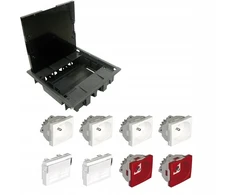 Floor box 6x lizdas su įžeminimu + 4x rj45 kat. 6 neekranuotas