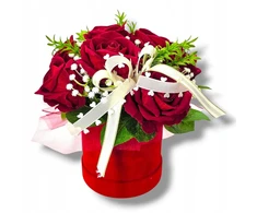 Flowerbox raudonos rožės dėžutėje gimtadieniui, vardadieniui, dovana be progos