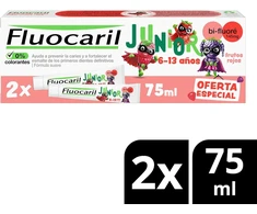 Fluocaril Junior 6-12 metų dantų pasta gelis Fruits Rouges 2 x 75 ml