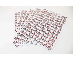 Fluxxx 112 bandelių rinkinys "kita bandymo data", 20 mm skersmens, bandymo etiketės pagal Dguv V3, 2024–2029 m., lipnios, bandymo lipdukai, e-patikros bandymo etiketė, ženklelis elektriniams prietaisams (raudonas, 1