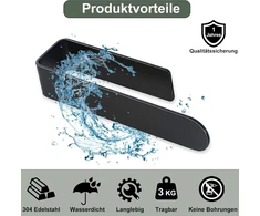 Foanlerck laikiklis arbatiniams rankšluosčiams, laikiklis rankšluosčiams be gręžimo, laikiklis indų rankšluosčiams 22 cm, 304 nerūdijančio plieno laikiklis rankšluosčiams, juodas virtuvinis sieninis indų šluostės laikiklis, rankšluosčių kabykla be gręžimo