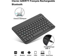 Fogari klaviatūra, skirta ipad 10th generation 2022 | azerty belaidė bluetooth klaviatūra | apsauginis dėklas su pieštuko laikikliu | klaviatūra, skirta ipad 10th gen 10.9 colių - a2696/a2757/a2777, juoda