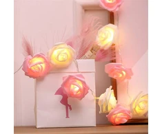 Fohil Led Rose Girlianda Baterijomis, 3m, 20 Led, Rožinė/šilta Balta