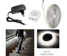 Folgemir 2 m šaltai balta led lovos naktinė lemputė, lankstus led apšvietimas su pir judesio jutikliu, pilnas komplektas su 12 v maitinimo šaltiniu, ip65 vandeniui atspari led juosta vaikų lovoms, prieškambario baldams