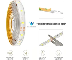 Folgemir 2 m šaltai balta led lovos naktinė lemputė, lankstus led apšvietimas su pir judesio jutikliu, pilnas komplektas su 12 v maitinimo šaltiniu, ip65 vandeniui atspari led juosta vaikų lovoms, prieškambario baldams