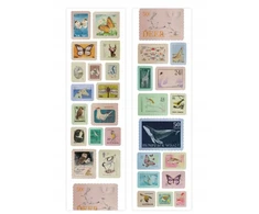 Folijos lipdukai ant ritinėlio Washitape 5,5 cm / 2 m Vintage drugeliai paukščiai