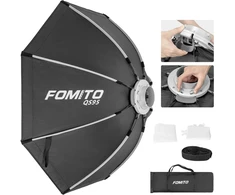 Fomito 95cm aštuonkampis softbox greito atleidimo fotografijos šviesos difuzorius su bowens speedring laikikliu, spindulių grotelėmis, skirtas monolight foto studijos stroboskopo šviesai