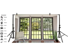 Fonai nuotraukoms 3 x 2 m - modernus interjeras, langas, gamta