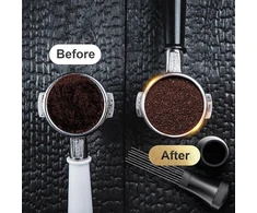 Foonii Wdt įrankis, nuimamas kavos skirstytuvas su stovu su 7 espresso adatomis 0,3 mm, aliuminio Wdt įrankis espresso kavos skirstytuvas, dovanos baristoms (juodas)