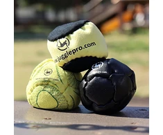Footbag hacky sack rinkinys iš 3 – freestyle – rankomis siūtas su sustiprintomis siūlėmis ir amara ultra suede – žongliravimo kamuoliukai pradedantiesiems ir profesionalams – tinkamas naudoti patalpose ir lauke