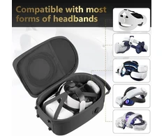 Foregoer dėklas Meta Quest 3/oculus Quest 2/vision Pro įrenginiams, kietas kelioninis krepšys, suderinamas su Meta Oculus Quest 2 ausinėmis, Quest Pro ir priedais, Vr „viskas viename“ žaidimų ausinėmis, juodas