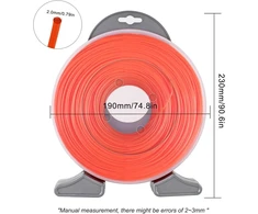 Forever Speed žoliapjovės valas vejapjovės valo pakeitimas žoliapjovės nailoninis siūlas krūmapjovės valas apvalus skersmuo 2,0 mm x 126 m oranžinis