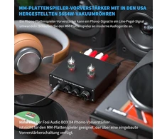 Fosi Audio Box X4 hifi phono lempinis priešstiprintuvas, hifi lempinis priešstiprintuvas ausinėms, jan 5654w vakuuminės lempos mm patefonui, stereo garso stiprinimas phono audiofilams