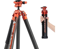 Fotopro X-aircross 3 Lite lengvas anglies pluošto kelioninis trikojis 157 cm su panoraminiu rutuliniu galvučiu, 0,81 kg itin lengvas nešiojamas kuprinės kameros kelioninis trikojis, skirtas dslr su nešiojimo krepšiu, apkrova iki 10 kg