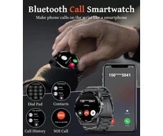 Foxbox išmanusis laikrodis vyrams su telefono funkcija, 1,43 colio Amoled Ip68 vandeniui atsparus sportinis laikrodis, 100+ sporto režimų, kūno rengybos seklys su širdies ritmo monitoriumi, miego monitoriaus išmanusis laikrodis, skirtas Ios Android, 3