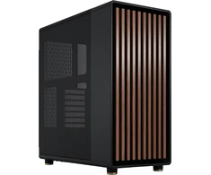 Fractal Design North Charcoal Juodas - medžio riešuto priekis - tinklinės šoninės panelės - du 140 mm Aspect Pwm ventiliatoriai - intuityvus vidaus išdėstymo dizainas - Atx Mid Tower Pc žaidimų korpusas, 124731