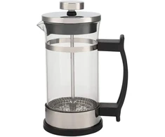 Kavos aparatas French press kavos virimo aparatas, nerūdijančio plieno korpusas ir stiklinis indas, french press filtras kavai arba arbatai