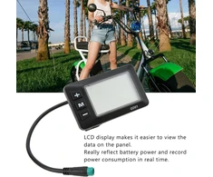 Ftvogue 36v 48v E-dviračio Lcd ekranas, vandeniui atsparus valdymo skydelis Ebike Lcd ekranas dviračio kompiuteris 5 kontaktų vandeniui atspari jungtis 22,2 mm vairui dviračio modifikavimui
