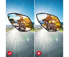 Ftvogue išgaubti motociklo galinio vaizdo veidrodėliai, 8 mm 10 mm universalūs motociklų motorolerių galinio vaizdo veidrodėlių pora (juodi)