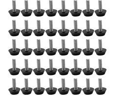 Fuipvgi, 40 vnt. reguliuojamų baldų kojelių, reguliuojamos kojelės, prisukamos kojelės, M6 x 20 mm reguliavimo varžtas M6, reguliuojamos kojelės, išlyginamosios kojelės, baldų kojelės, reguliavimo varžtas (juodos)