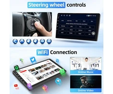 Automagnetola Fuluku 4+64g android automobilinis radijas, skirtas citroen berlingo b9 2008-2017 su belaidžiu carpaly ir android auto, 9 colių ips jutiklinis ekranas su bluetooth 5.0/gps/atbuline kamera/fm/wifi/swc
