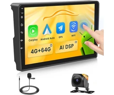 Automagnetola Fuluku 4+64g android automobilinis radijas, skirtas citroen berlingo b9 2008-2017 su belaidžiu carpaly ir android auto, 9 colių ips jutiklinis ekranas su bluetooth 5.0/gps/atbuline kamera/fm/wifi/swc