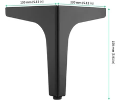 Fotelis Funsuei 8 baldų kojelių rinkinys, metalinės, juodos, 15 cm, trikampės baldų kojelės su varžtais, spintelių kojelės, baldai spintelėms, sofoms ir kitoms baldų kojelėms
