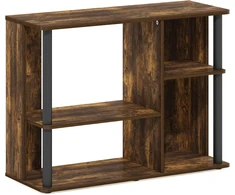 TV staliukas Furinno Classic televizoriaus staliukas su plastikiniais strypais televizoriams iki 40" - Amber Pine/juodas