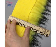 Furryvalley dirbtinio kailio apvadas, imituojantis lapės, kiaunės, šuns kailį, rankų darbo medžiaga, pūkeliai papuošalams, šlepetėms, apykaklėms, minkštų žaislų dekoravimui, 2 jardai (aukso geltonumo)
