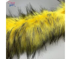 Furryvalley dirbtinio kailio apvadas, imituojantis lapės, kiaunės, šuns kailį, rankų darbo medžiaga, pūkeliai papuošalams, šlepetėms, apykaklėms, minkštų žaislų dekoravimui, 2 jardai (aukso geltonumo)
