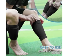 Futbolo blauzdų apsaugos, 15 cm x 9 cm, 2-in-1 rinkinys su kojinėmis ir įdėklo apsauga, optimali kojų atrama ir apsauga, kvėpuojančios futbolo apsauginės kojinės vyrams ir moterims