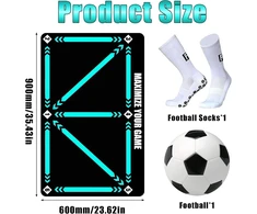 Futbolo kilimėlis, treniruočių kilimėlis, futbolas, futbolas, pakopų treniruočių kilimėlis, neslystantis futbolo pakopų treniruočių kilimėlis, 60 x 90 cm, smūgius sugeriantis futbolas