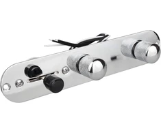 Futheda Telecaster chromuota metalinė iš anksto sujungta valdymo plokštelė su 3 krypčių jungikliu Telecaster gitarai