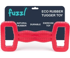 Fuzzl Eco Rubber Tugger - raudonas - tvirtas kramtomasis žaislas agresyviems kramtytojams, stiprus žaislas šunims, tvirtas žaislas šuniukams
