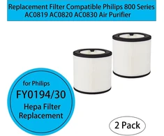Fy0194/30 pakaitinis filtras, skirtas Philips Ac0819 Ac0820 Ac0830 oro valytuvui 800 serijos priedai, pakaitinis Hepa filtras, 2 vnt.