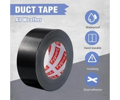 Fyguard 3 ritiniai lipnios juostos, juoda, 48 mm x 120 m, audinio juosta, gaffa juosta, lipni juosta, 210 μm vandeniui atspari remonto juosta, atspari oro sąlygoms, skirta namų ūkiui, sodams, statybvietėms (40 m ritinys)