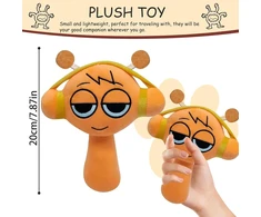 Fyzsjwl Sprunki minkštas žaislas, 20 cm Sprunki pliušinis žaislas, Sprunki figūrėlės, Sprunki kimštinis žaislas lėlė, Sprunki Wenda figūrėlės, dovanos berniukams, mergaitėms (oranžinis)