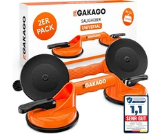 Gakago siurbtukai (2 vnt.) - ergonomiškos ir neslystančios siurbimo rankenos - 120 kg keliamoji galia vakuuminis keltuvas plytelėms, laminatui, langams ir stiklui transportuoti kaip stiklo keltuvas, stiklo siurbtukas