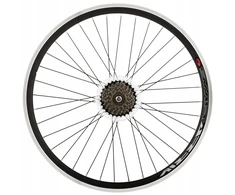 Galinis 27,5" juodas aliumininis ratas + 7 pavarų Shimano laisvoji pavara juodas