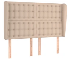 Lova Galvūgalis su auselėmis, kapučino, 147x23x118/128cm,netikra oda